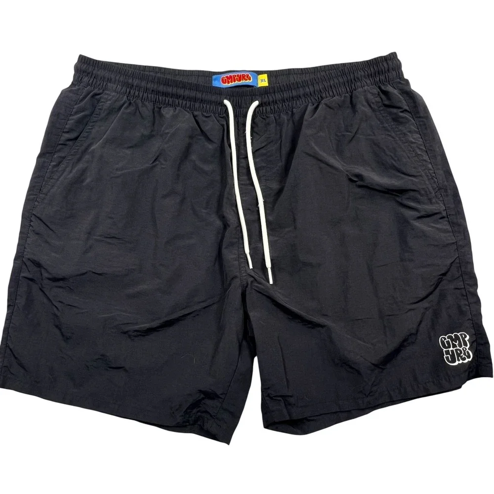 Empyre Swim Trunks Men XL Black Recycled Nylon Mesh Lined Logo Shorts